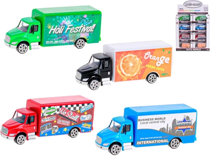 Metal toy truck 9.5 cm 1:55, freewheel, 4 colors