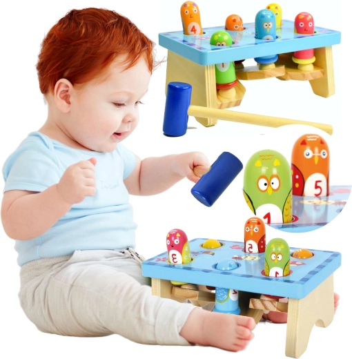 Дървена ударна пейка ПТИЦИ Small Foot