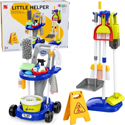 Children's cleaning set with trolley and vacuum cleaner, 29 pieces