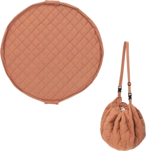 Play&Go Noomad soft органично килимче за игра и торба за играчки tawny brown