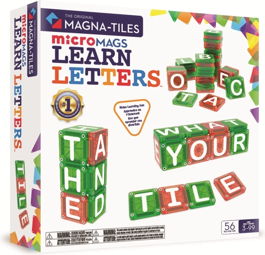 MAGNA-TILES магнитен конструктор microMAGS с букви, 56 части