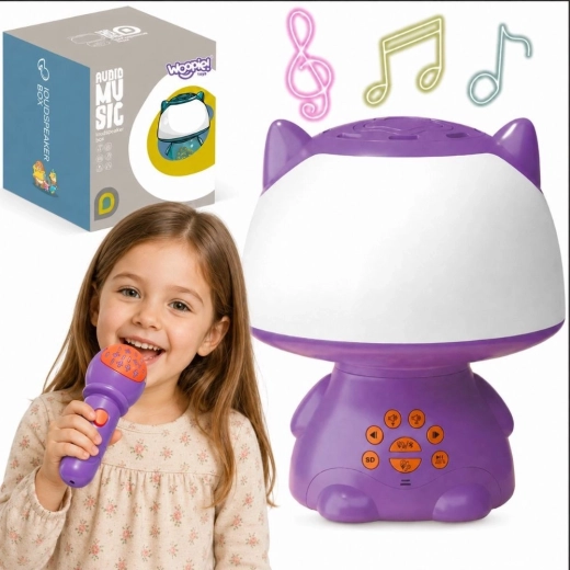 Woopie multifunctional RGB lamp with Bluetooth speaker and karaoke, purple