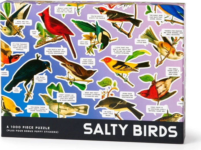 Galison Salty Birds 1000-piece puzzle with bonus 3D stickers