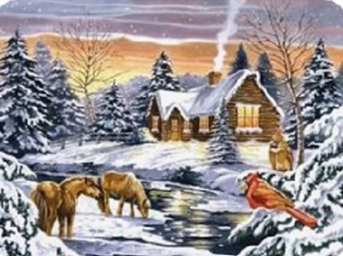 Norimpex диамантено рисуване Къща край потока 30 × 40 см