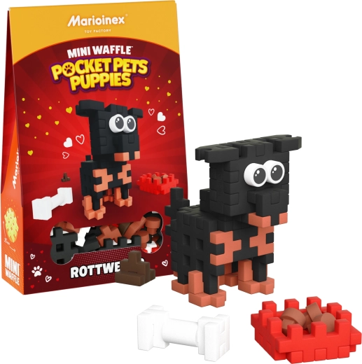 Mini Waffle Pocket Pets Building Set – Rottweiler Puppy