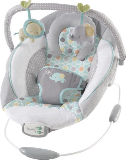 Ingenuity vibrating baby bouncer with melodies Flora the Unicorn