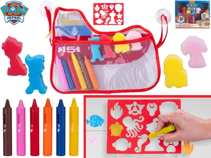 Bath Drawing Set Paw Patrol – washable crayons and stencils
