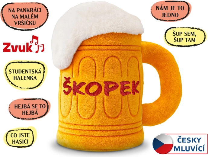 Плюшено бебе Škopek 20 см с мелодии