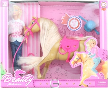 Jockey Doll 30 cm with Horse and Accessories