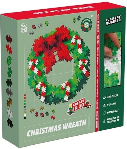 Plus-Plus Puzzle by Number Christmas Wreath (500 pieces)