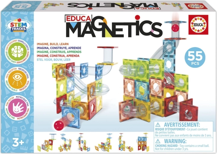Educa Magnetics STEM Magnetic Marble Run 55 Pieces