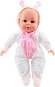 Sound Baby Doll in Pink and White Outfit, 30 cm