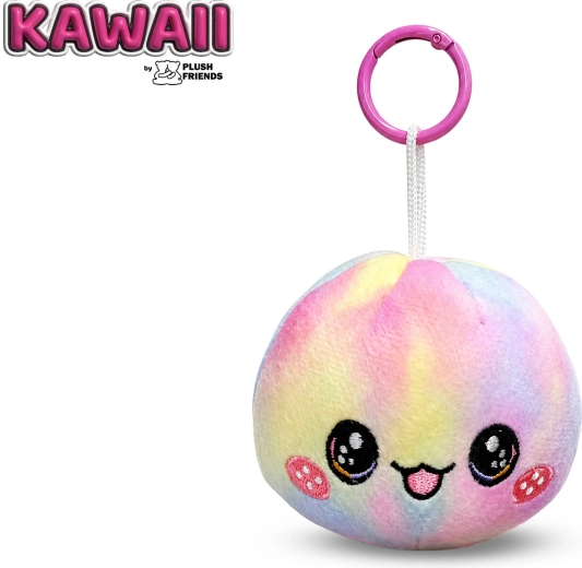 Plush Friends Kawaii дъгов плюшен ключодържател Bao кнедличе 8 см