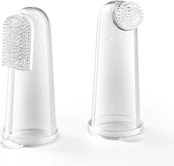 BABYONO Finger Silicone Toothbrush Set, 2 pcs, 0m+