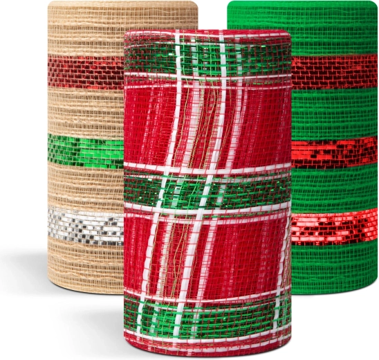 Christmas Decorative Mesh 9.15 m x 15 cm - 1 piece
