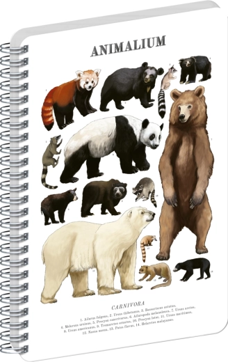 Notique Animalium spiral-bound notebook – Bears, blank, A4