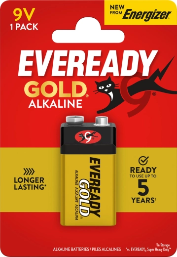 Energizer Eveready Gold 9V alkaline battery