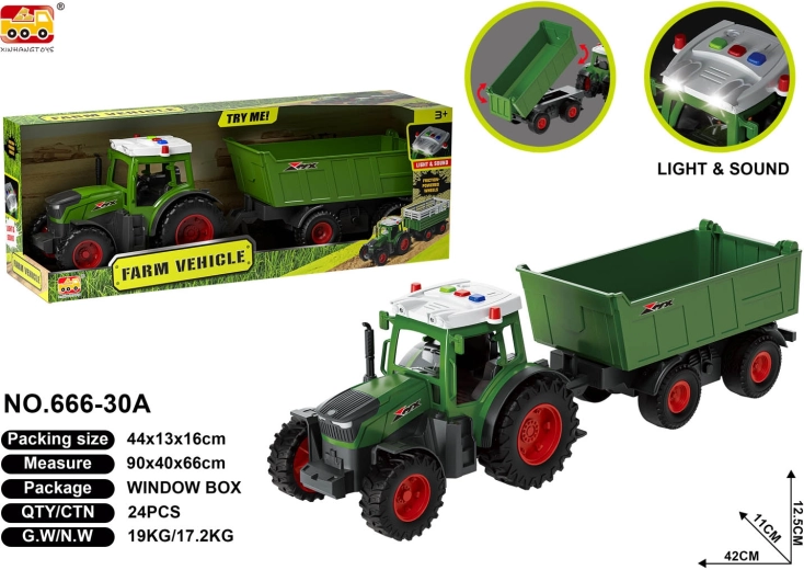 Tractor with Trailer and Light and Sound Effects