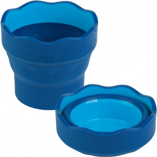 Сгъваща се чашка за вода Clic&Go синя от FABER-CASTELL