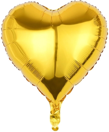 Gold heart foil balloon 45 cm