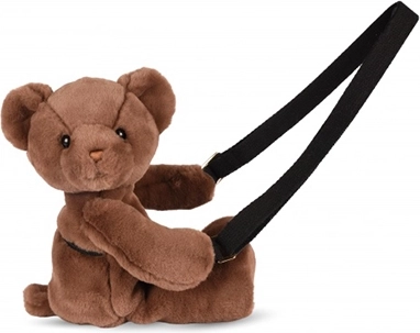 Doudou плюшена чанта за през рамо меченце кафява 30 см