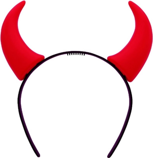 Headband with Red Devil Horns