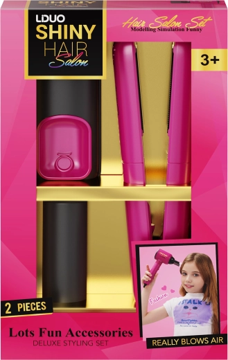 Hairdressing set with sound – 2-piece straightener and accessories