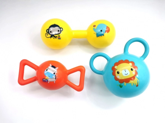 Fisher-Price комплект цветни топки с дръжки за бебета