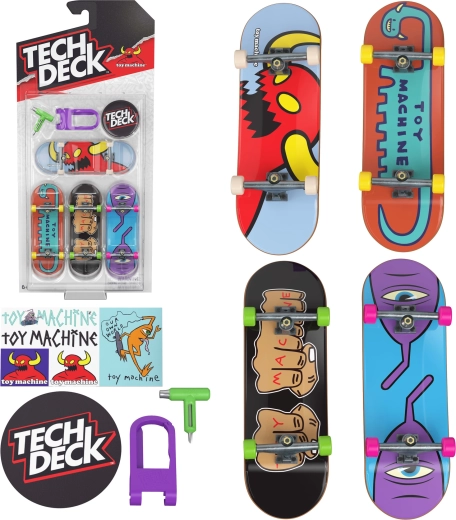 Tech Deck Toy Machine Set of 4 Mini Fingerboards - 4 pcs