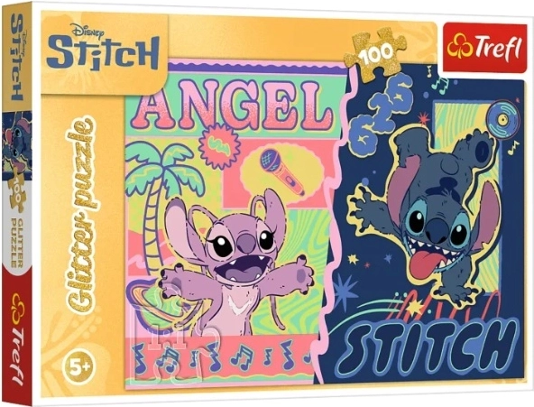 Пъзел 100 части Glitter „Хавайски блясък“ Stitch (Disney) – 1 бр.