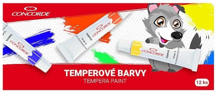 CONCORDE Tempera Paints 12× 12 ml
