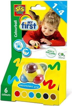 SES Creative My first multicolored ball crayon with 6 colors