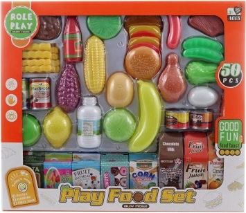 Set of Pretend Food for a Children's Kitchen - 50 pcs