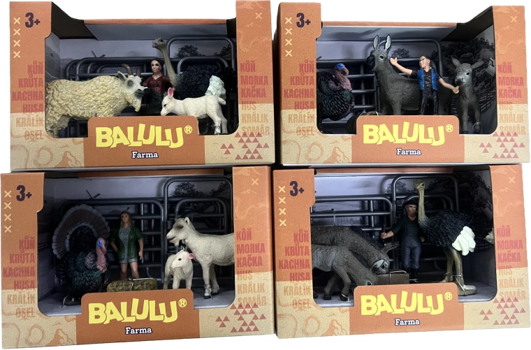 BALULU Ostrich, Turkey or Donkey Playset with Figure and Enclosure - 1 piece