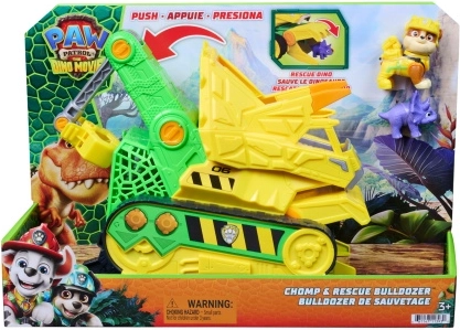 Spin Master PAW Patrol: The Mighty Movie – Dino Rescue: Rubble’s Chomp & Rescue Bulldozer 23 cm with figures