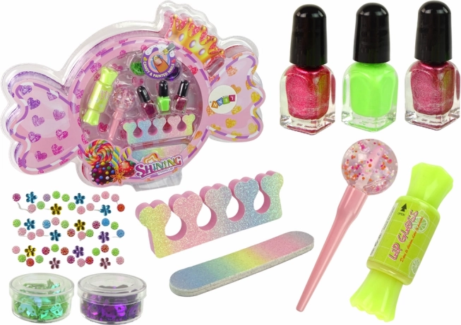 Candy Shaped Nail Art and Makeup Set