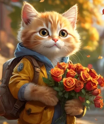 Norimpex диамантено рисуване Рижаво котенце 30 × 40 см
