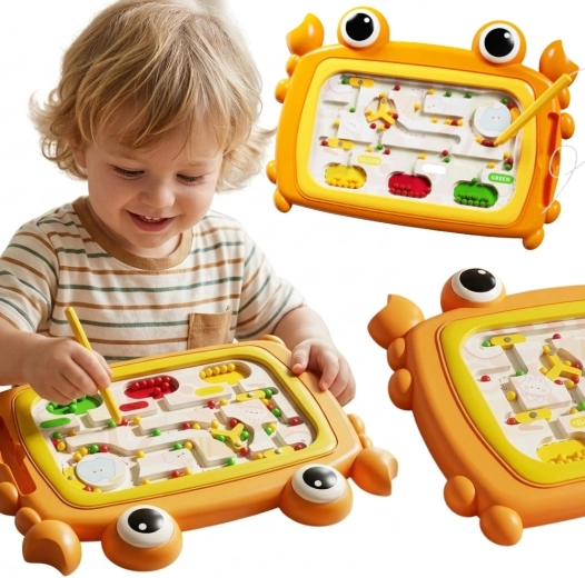 Magnetic Board Montessori Labyrinth Crab Orange WOOPIE