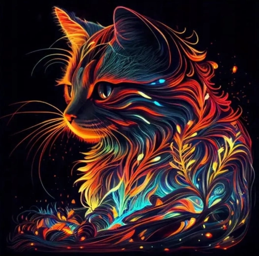 Диамантено рисуване „Художествена котка“ 30 × 40 см