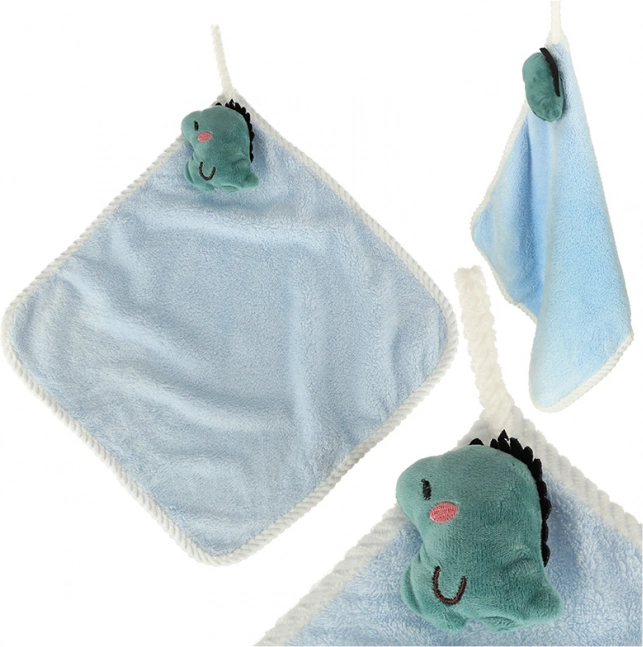 Детска кърпичка за детска градина 30 × 30 см – син динозавър
