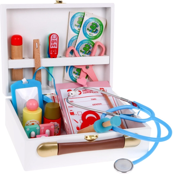 Дървен лекарски комплект за деца 3+ с аксесоари 30 бр.
