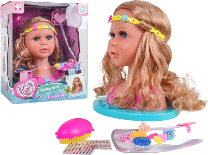 Hairdressing and styling set – doll head with accessories