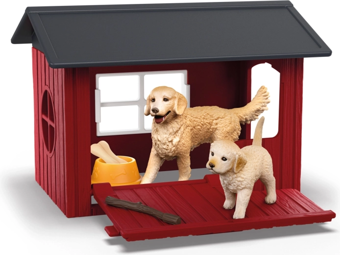 Кучешка къщичка със златен ретривър Schleich Farm World