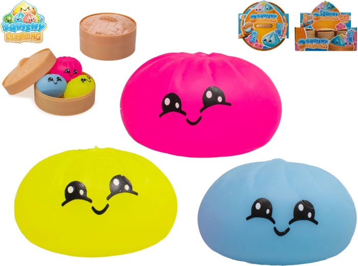 Dumpling – комплект от 3 антистрес стискащи играчки с котенца в кошничка