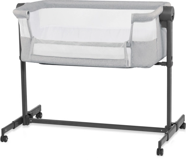 Kinderkraft приставна и детска кошара Nestee Up 2 light grey