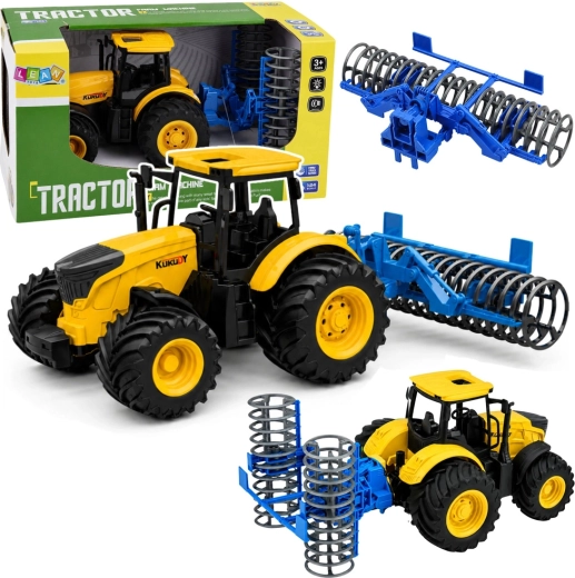 Children's farm tractor with cultivator roller 1:24 with lights and sounds