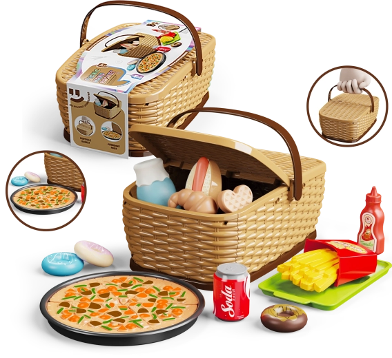 Children's picnic basket – pizza set
