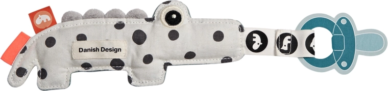 Done by Deer Croco comforter with pacifier holder, blue