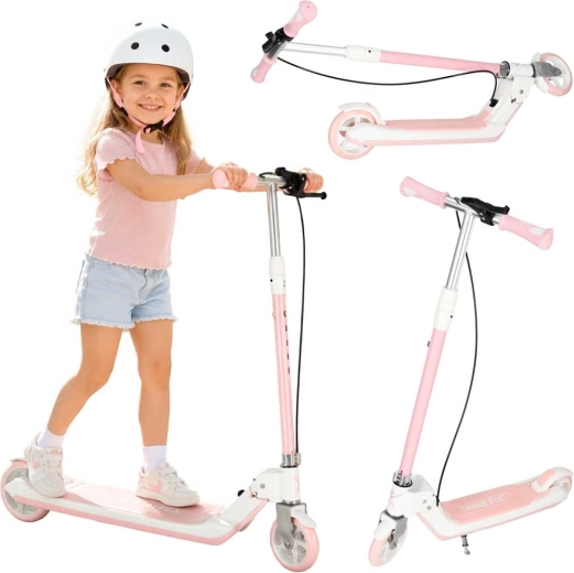 Trike Fix сгъваема детска тротинетка със светещи LED колела, розова