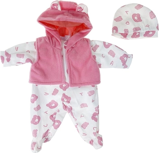 Doll outfit for a 45 cm doll with a pink vest